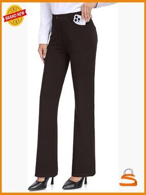 Tall Bootcut Dress Pants 34-38 Inseam Stretch Yoga Slacks Business Casual